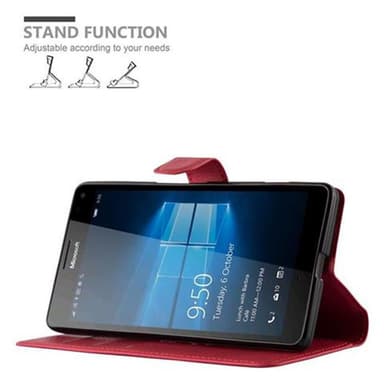 Nokia Lumia 950 XL Suojakuori Lompakkokotelo (Punainen)