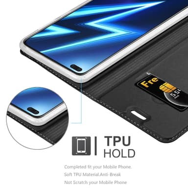 Realme 6 PRO Suojakuori Lompakkokotelo (Musta)