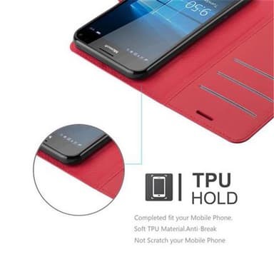Nokia Lumia 950 XL Suojakuori Lompakkokotelo (Punainen)