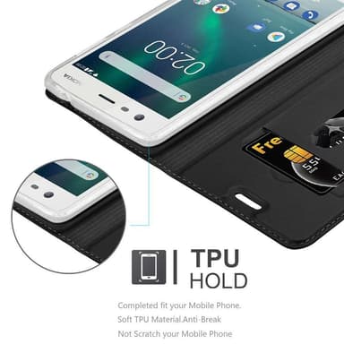 Nokia 2 2017 Suojakuori Lompakkokotelo (Musta)