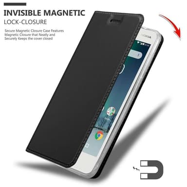 Nokia 2 2017 Suojakuori Lompakkokotelo (Musta)