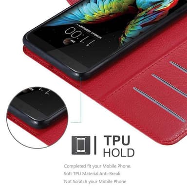 LG K10 2016 Suojakuori Lompakkokotelo (Punainen)