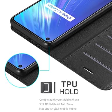 Realme 6 4G / 6s Suojakuori Lompakkokotelo (Musta)