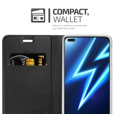 Realme 6 PRO Suojakuori Lompakkokotelo (Musta)
