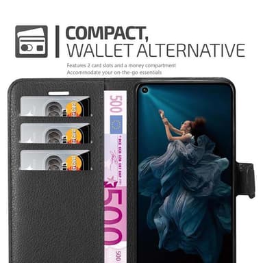 Honor 20 PRO Suojakuori Lompakkokotelo (Musta)