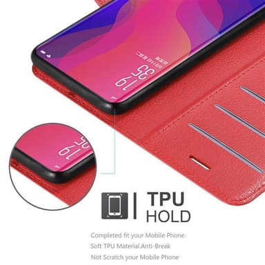 Oppo FIND X Suojakuori Lompakkokotelo (Punainen)