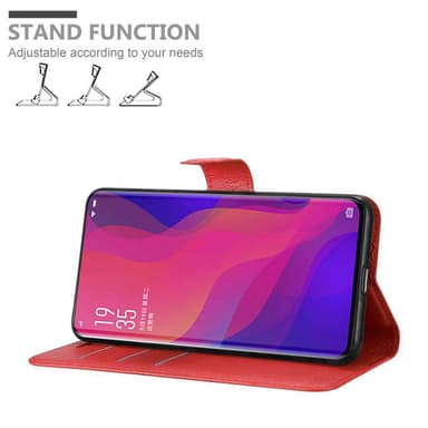 Oppo FIND X Suojakuori Lompakkokotelo (Punainen)