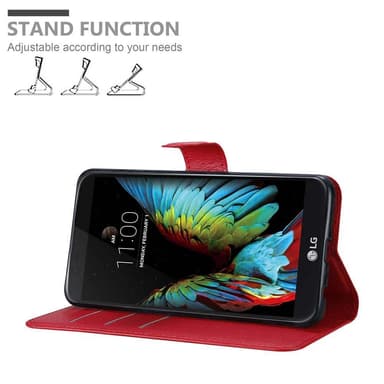 LG K10 2016 Suojakuori Lompakkokotelo (Punainen)