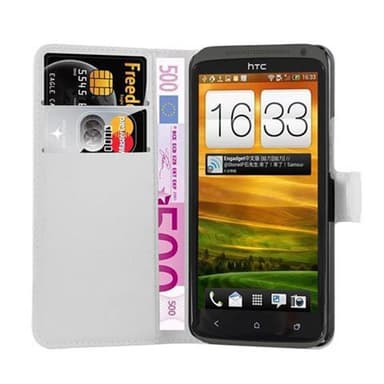 HTC ONE X / X+ Suojakuori Lompakkokotelo (Valkoinen)