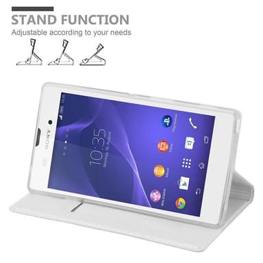 Sony Xperia T3 Suojakuori Lompakkokotelo (Hopea)
