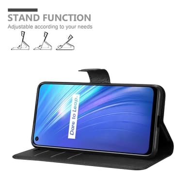 Realme 6 4G / 6s Suojakuori Lompakkokotelo (Musta)