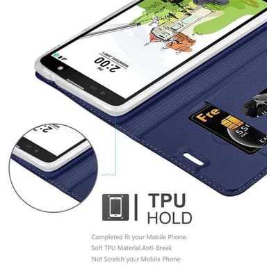 LG STYLUS 2 Suojakuori Lompakkokotelo (Sininen)