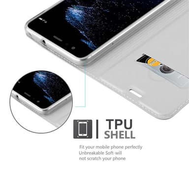 Huawei P10 LITE Suojakuori Lompakkokotelo (Hopea)