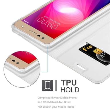 LG X POWER 2 Suojakuori Lompakkokotelo (Hopea)