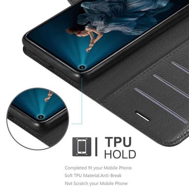 Honor 20 PRO Suojakuori Lompakkokotelo (Musta)
