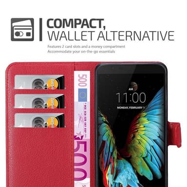 LG K10 2016 Suojakuori Lompakkokotelo (Punainen)