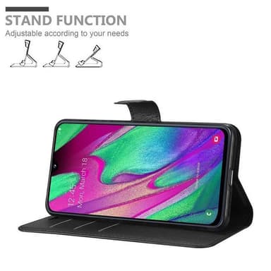 Samsung Galaxy A40 Suojakuori Lompakkokotelo (Musta)