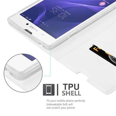Sony Xperia T3 Suojakuori Lompakkokotelo (Hopea)