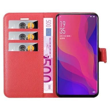 Oppo FIND X Suojakuori Lompakkokotelo (Punainen)