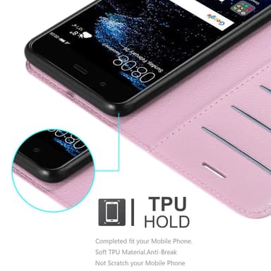 Huawei P10 Suojakuori Lompakkokotelo (Vaaleanpunainen)