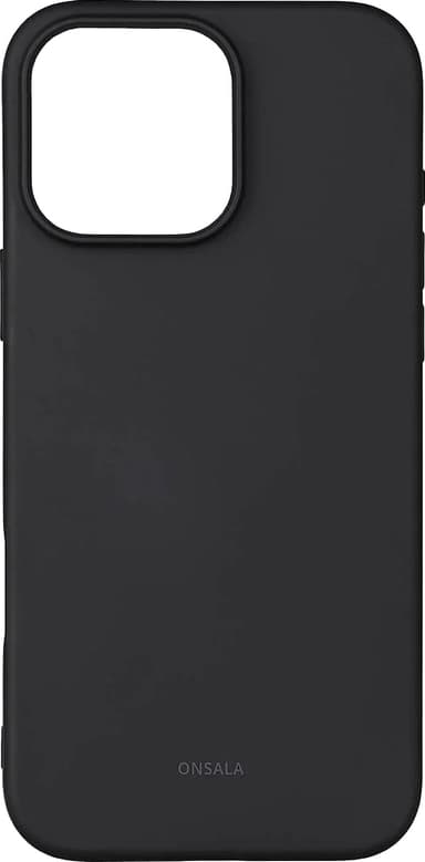 Onsala iPhone 16 Pro Max silikonikuori (musta)