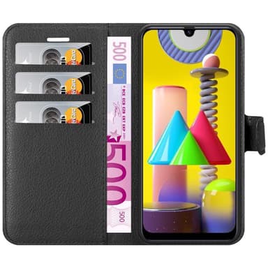 Samsung Galaxy M31 Suojakuori Lompakkokotelo (Musta)
