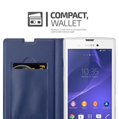 Sony Xperia T3 Suojakuori Lompakkokotelo (Sininen)