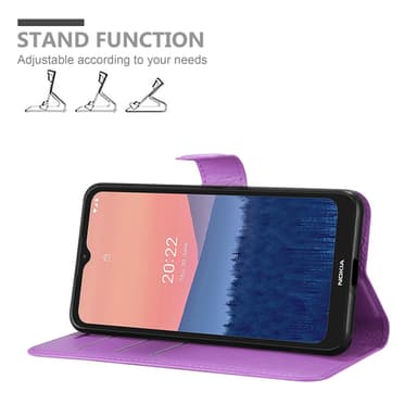 Nokia C21 Suojakuori Lompakkokotelo (Violetti)