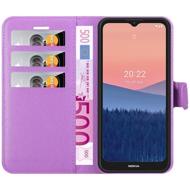 Nokia C21 Suojakuori Lompakkokotelo (Violetti)