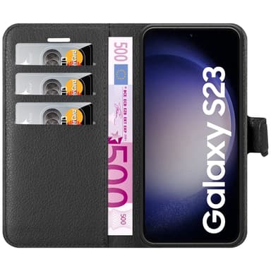 Samsung Galaxy S23 Suojakuori Lompakkokotelo (Musta)