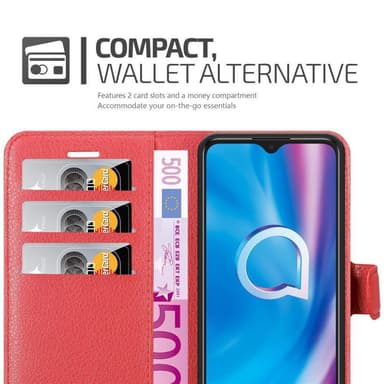 Alcatel 1S 2020 Suojakuori Lompakkokotelo (Punainen)
