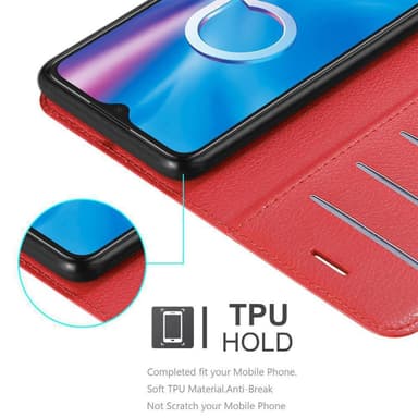 Alcatel 1S 2020 Suojakuori Lompakkokotelo (Punainen)