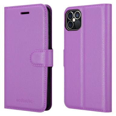 iPhone 12 / 12 PRO Suojakuori Lompakkokotelo (Violetti)
