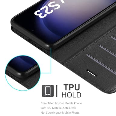Samsung Galaxy S23 Suojakuori Lompakkokotelo (Musta)