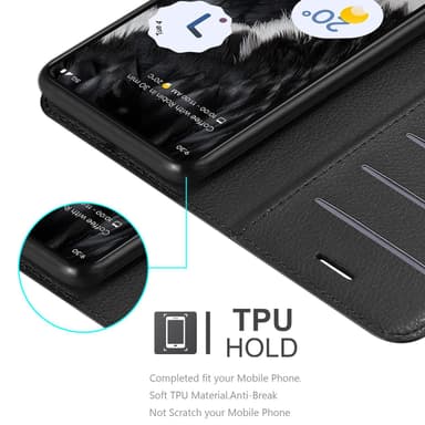 Google PIXEL 7 Suojakuori Lompakkokotelo (Musta)