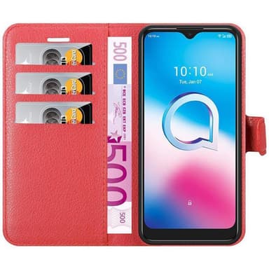 Alcatel 1S 2020 Suojakuori Lompakkokotelo (Punainen)