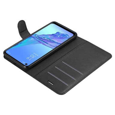 Oppo A53 Suojakuori Lompakkokotelo (Musta)
