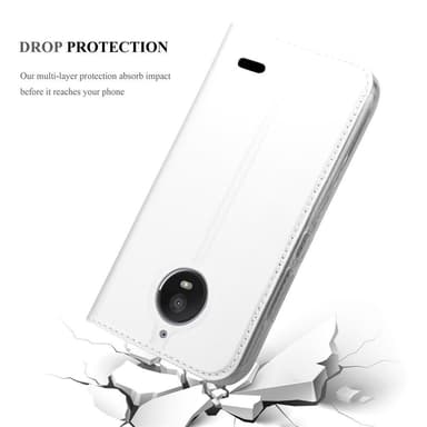 Motorola MOTO E4 Suojakuori Lompakkokotelo (Hopea)