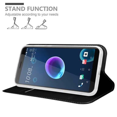 HTC Desire 12 Suojakuori Lompakkokotelo (Musta)