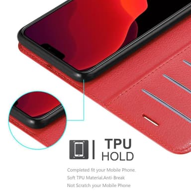 iPhone 12 / 12 PRO Suojakuori Lompakkokotelo (Punainen)