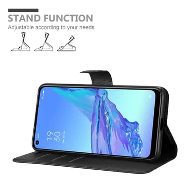 Oppo A53 Suojakuori Lompakkokotelo (Musta)