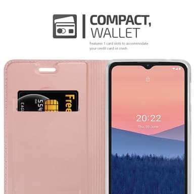 Nokia C21 Suojakuori Lompakkokotelo (Vaaleanpunainen)