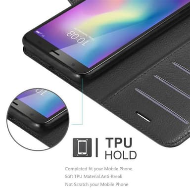 ZTE Blade A5 2019 Suojakuori Lompakkokotelo (Musta)