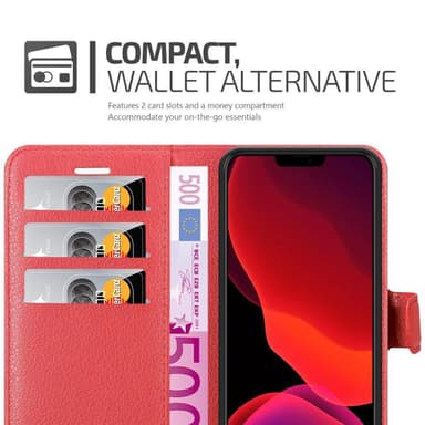 iPhone 12 / 12 PRO Suojakuori Lompakkokotelo (Punainen)