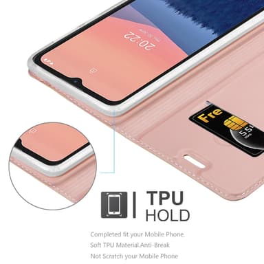 Nokia C21 Suojakuori Lompakkokotelo (Vaaleanpunainen)