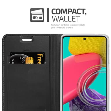 Samsung Galaxy M53 5G Suojakuori Lompakkokotelo (Musta)