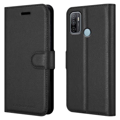 Oppo A53 Suojakuori Lompakkokotelo (Musta)