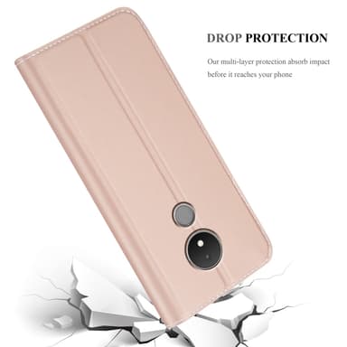 Nokia C21 Suojakuori Lompakkokotelo (Vaaleanpunainen)