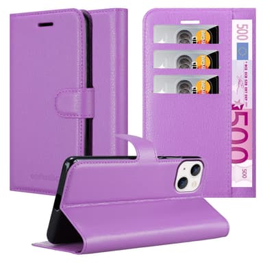 iPhone 14 Suojakuori Lompakkokotelo (Violetti)