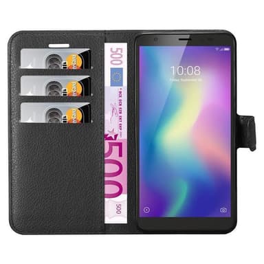ZTE Blade A5 2019 Suojakuori Lompakkokotelo (Musta)